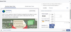 boost post cu buget fix